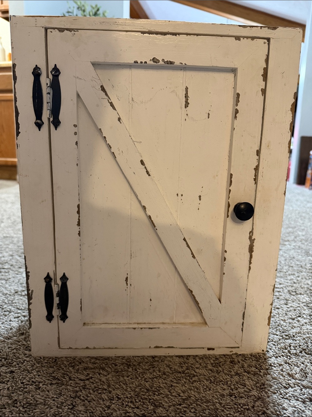 Hobby Lobby Distressed White Farmhouse Wall Shelf Cabinet